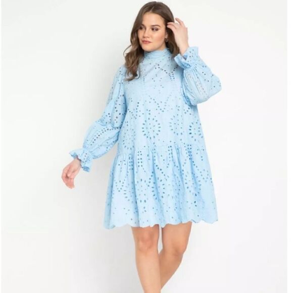 HP 09/03/22- Eyelet Easy Dress - Picture 1 of 4